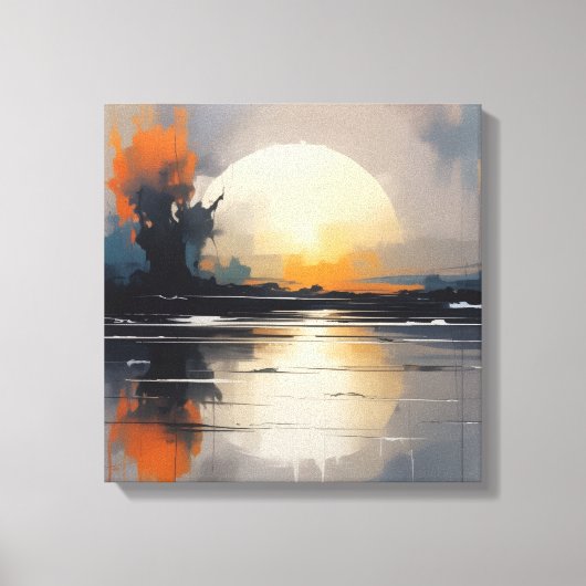 Abstrait Sunset Landscape toile murale Art (Recto)