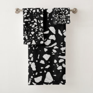 Abstrait Terrazzo Mosaic Motif noir et blanc