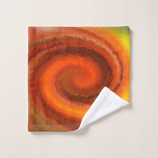 Abstrait tourbillon orange brun feu pri moderne (Gant de toilette)