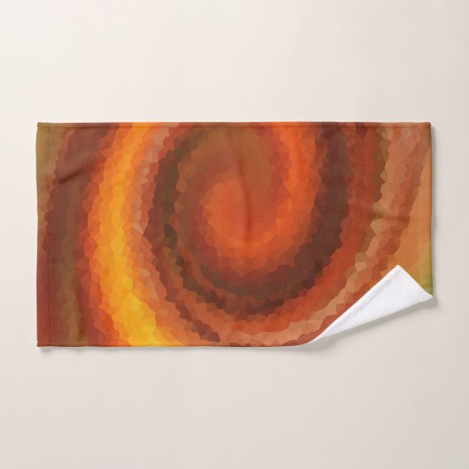 Abstrait tourbillon orange brun feu pri moderne (Serviette à main)