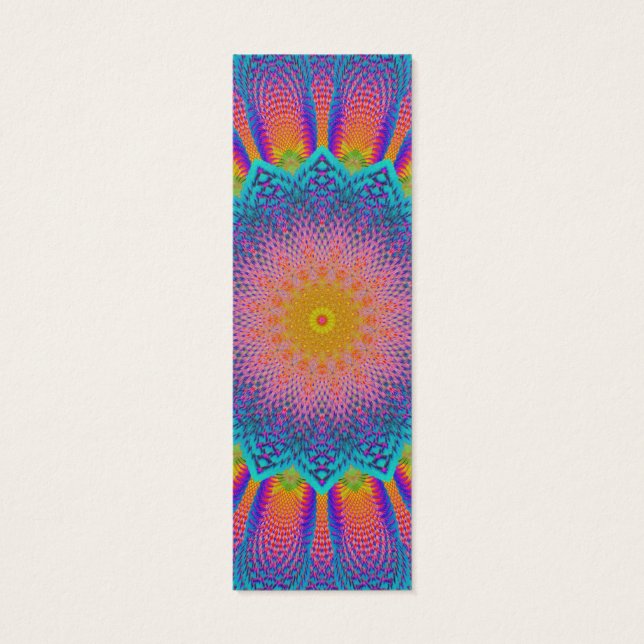 Abstrait Tournesol Fractal Pixel Signet bleu (Dos)