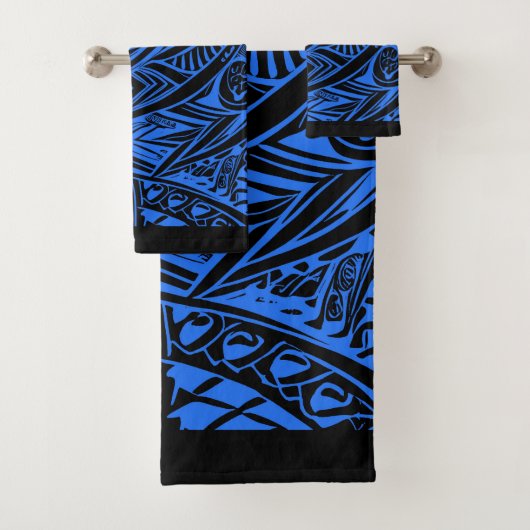 Abstrait Tribal Noir Et Bleu (En situation)