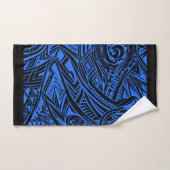 Abstrait Tribal Noir Et Bleu (Serviette à main)