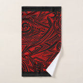 Abstrait Tribal Noir Et Rouge (Serviette à main)