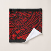 Abstrait Tribal Noir Et Rouge (Gant de toilette)