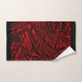 Abstrait Tribal Noir Et Rouge (Serviette à main)