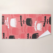 Abstrait tulipe fleurs silhouette sans couture mot (Serviette de bain)