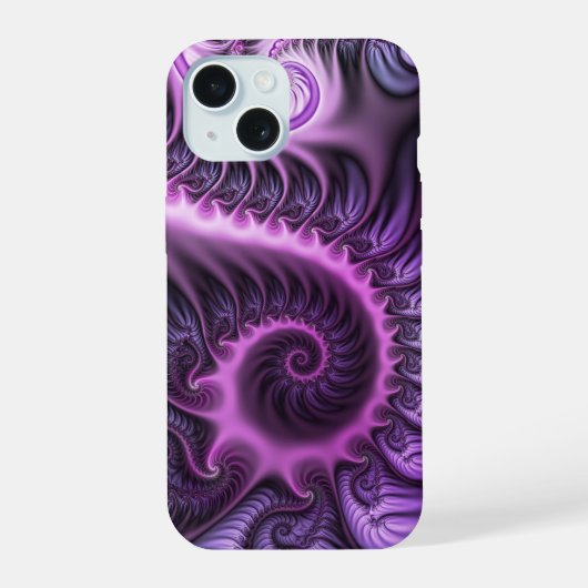 Abstrait vibrant spirale d'art fractal rose violet (Verso)