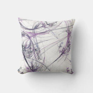 Abstrait violet et blanc Coussin fractal