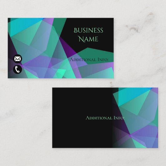 Abstrait violet et Carte de visite vert (Devant / Derrière)