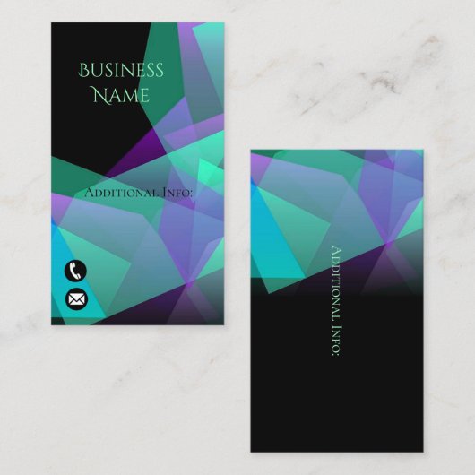 Abstrait violet et Carte de visite vert 2 (Devant / Derrière)