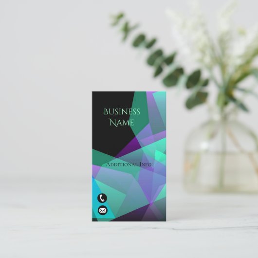 Abstrait violet et Carte de visite vert 2 (Debout devant)