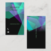 Abstrait violet et Carte de visite vert 4 (Devant / Derrière)