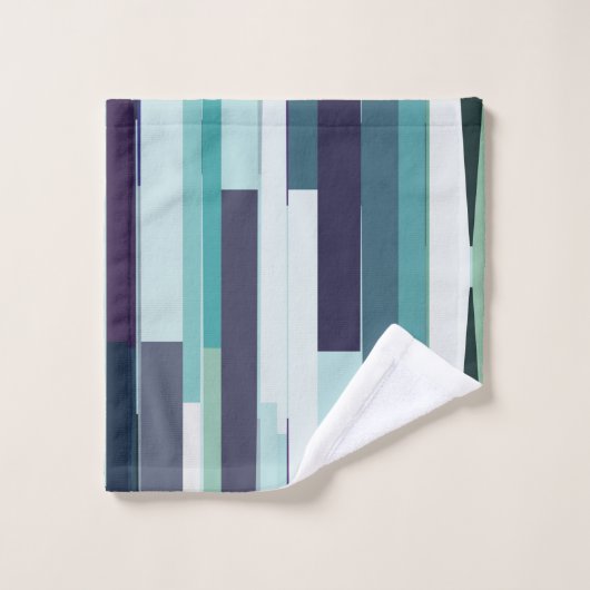 Abstrait violet, vert et turquoise (Gant de toilette)