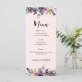 Abstrait Watercolor Floral Mariage Menu (Debout devant)