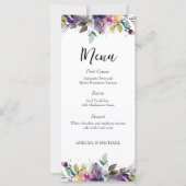 Abstrait Watercolor Floral Mariage Menu (Devant)