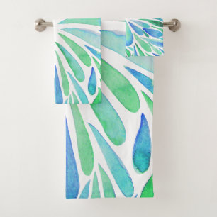 Abstraite aquarelle florale éclate aqua et bleu