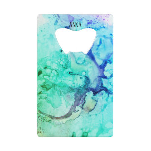 *~ Abstraite Aquarelle moderne Vert Turquoise
