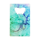 *~ Abstraite Aquarelle moderne Vert Turquoise (Dos)