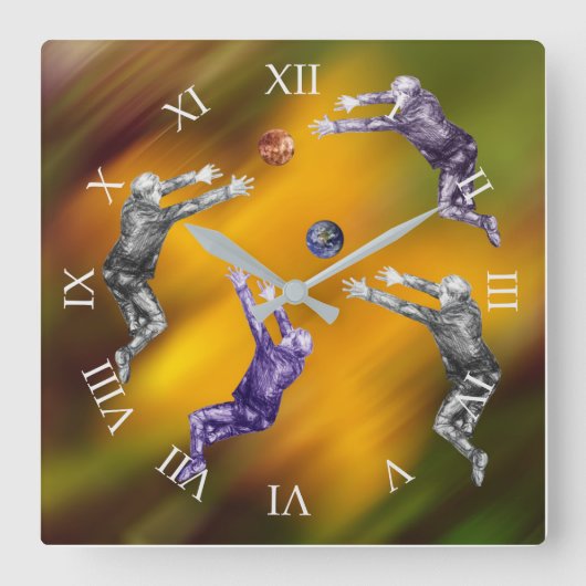 Abstraite balle combat Acrylique Mur Horloge (Recto)