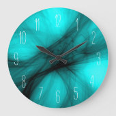 Abstraite Black Smoke - Turquoise Grande horloge (Recto)