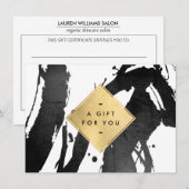 Abstraite Brosse Noire Faux Gold Carte cadeau (Devant / Derrière)