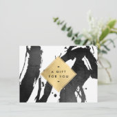 Abstraite Brosse Noire Faux Gold Carte cadeau (Debout devant)