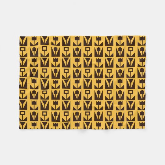 Abstraite couverture fleurie jaune géométrique (Devant (Horizontal))