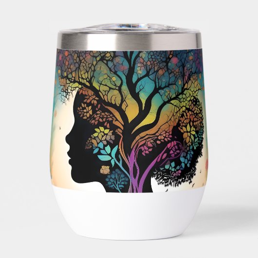 Abstraite Dame Mère Nature Arbres Et Fleurs, (Avant)