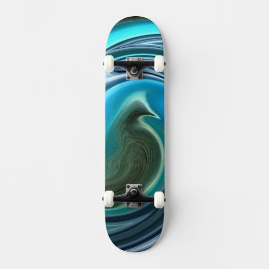 Abstraite Dove In Aqua Skateboard (Recto)