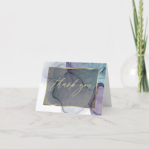 Abstraite Encre d'alcool Plum Turquoise Merci de f