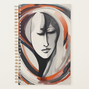 Abstraite femme face bleu brun planificateur