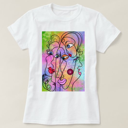 Abstraite Femme Face T-shirt Peinture de style mod (Design devant)
