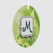 Abstraite flamme florale vert avec Monogramme (devant)