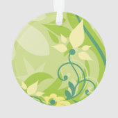 Abstraite flamme florale vert avec Monogramme (dos)