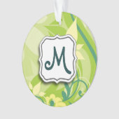 Abstraite flamme florale vert avec Monogramme (devant)