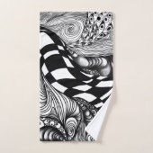 Abstraite ligne noire et blanche (Serviette à main)