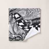 Abstraite ligne noire et blanche (Gant de toilette)