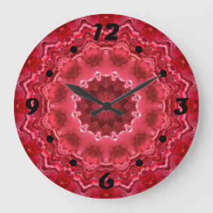 Abstraite, mandala, kaléidoscope grande horloge
