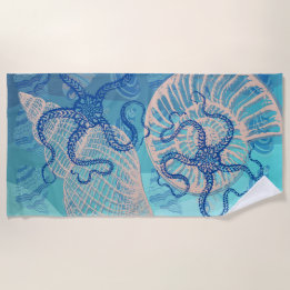 Abstraite Mer Bleue Imprimer Serviette de plage