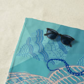 Abstraite Mer Bleue Imprimer Serviette de plage (En situation)