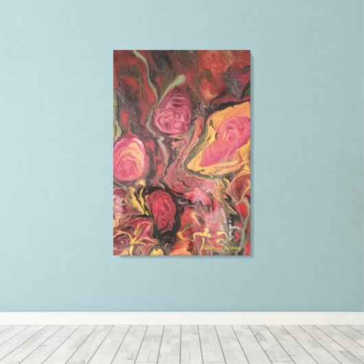 Abstraite peinture florale Impression (Insitu (Plancher de Bois))