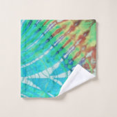 Abstraite plage moderne Turquoise Batik Tie Dye (Gant de toilette)
