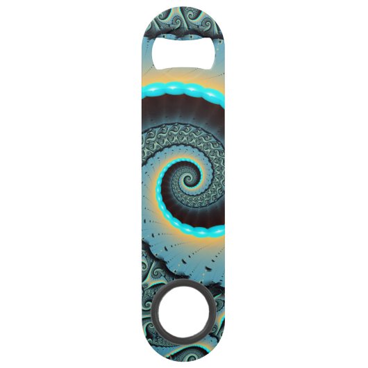 Abstraite spirale d'art fractal bleu turquoise ora (Devant)