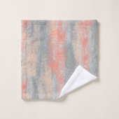Abstraite teintes molles Corail Peach Grey (Gant de toilette)