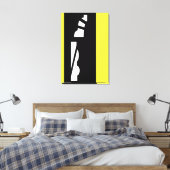 Abstraite toile blanche et jaune noire (Insitu(Chambre))