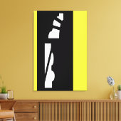 Abstraite toile blanche et jaune noire (Insitu(Salon))