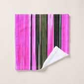 Abstraites Bandes Verticales Rose Et Vert 704 (Gant de toilette)