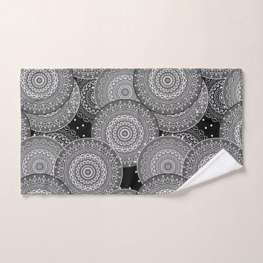 Abstraits cercles géométriques modernes formes ron (Serviette à main)