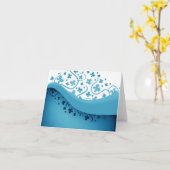 Abstraits de papillons bleus Cartes pour notes (Fleur jaune)